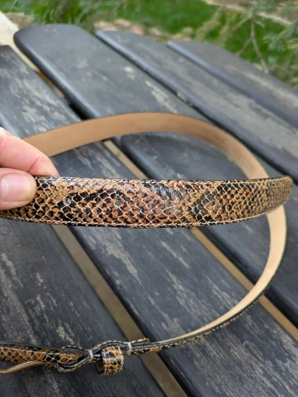 Vintage WCM New York snake-print belt Genuine Leather Size M